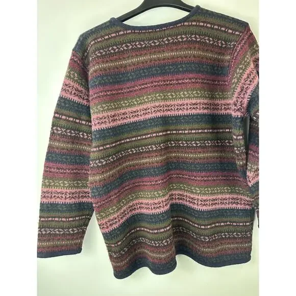 SKYR Vintage 100% Wool Cardigan Sweater Aztec Nordic Fair Isle Long Button Up XL - Picture 10 of 12
